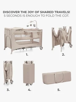 Børnesenge & Tilbehør|Kinderkraft JOY 2 Weekendseng med Tilbehør, Beige