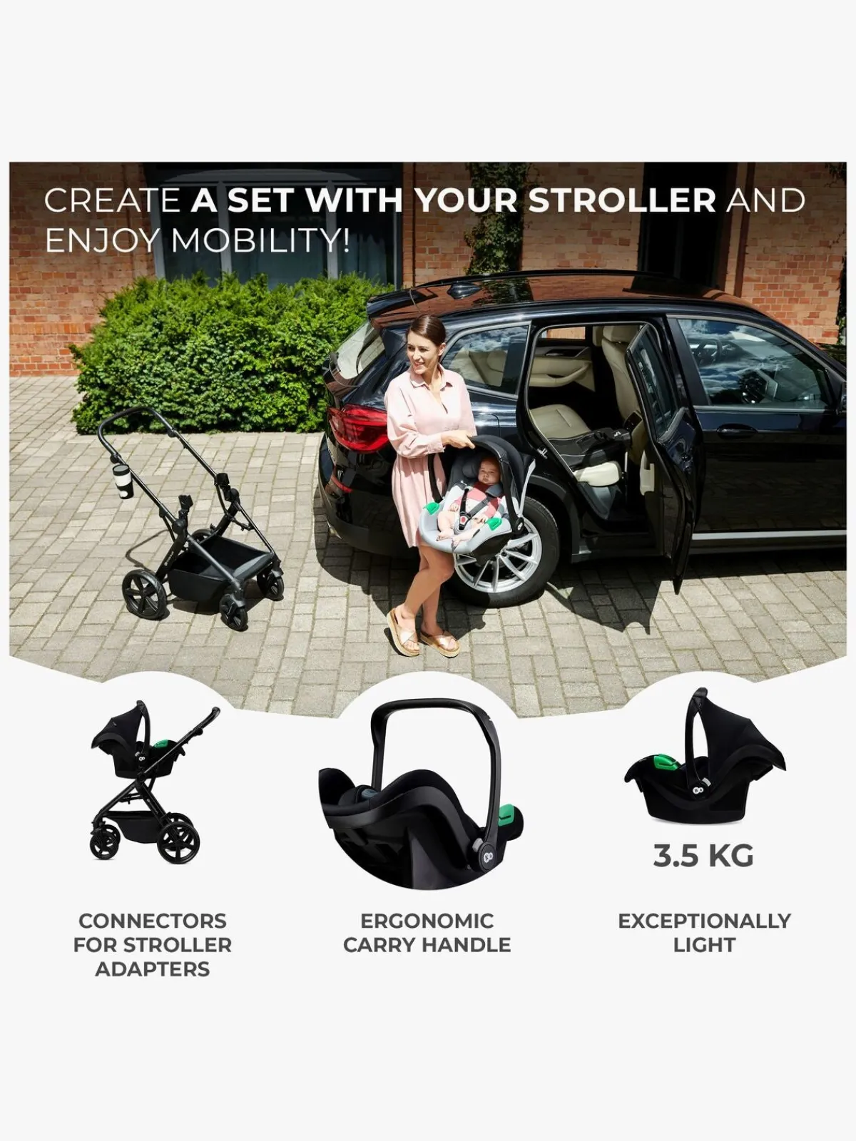 Kinderkraft MINK PRO i-Size Autostol Baby, Black