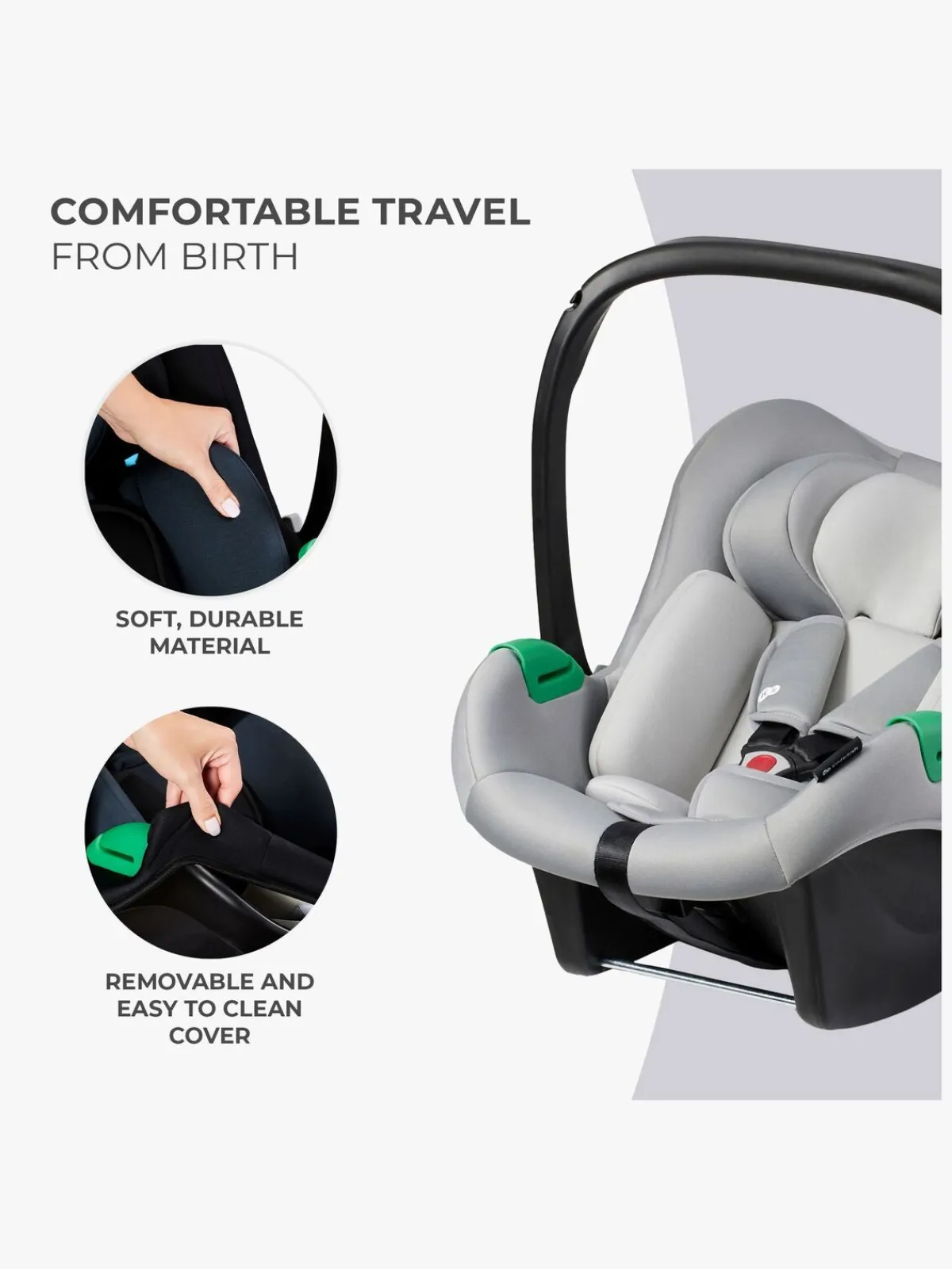 Kinderkraft Autostole 0-13 Kg-MINK PRO i-Size Autostol Baby, Grey