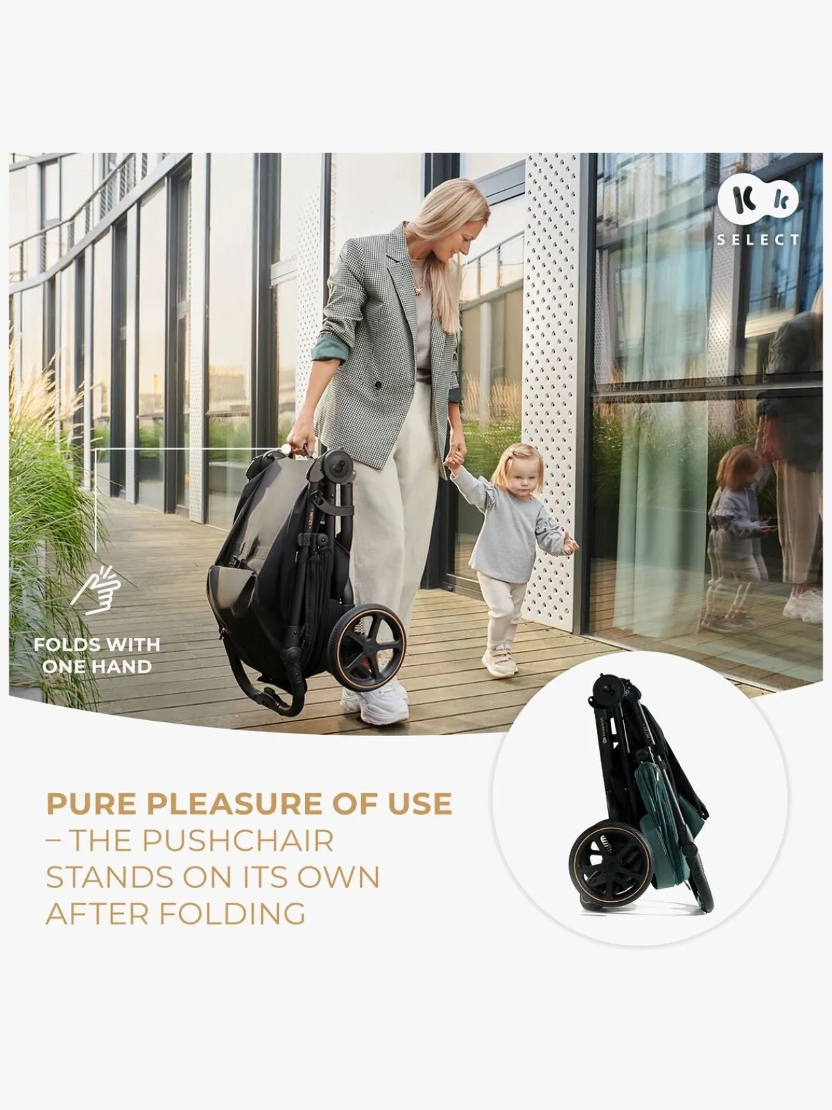 Kinderkraft MITZY Klapvogn, Jade Green