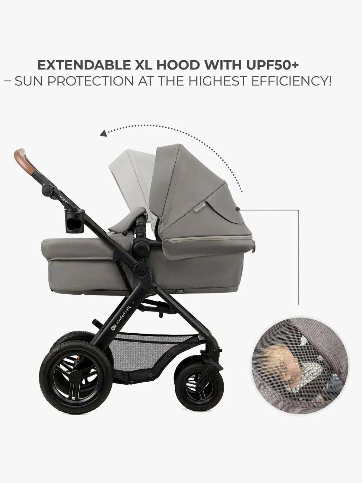 Kinderkraft Duo- & Kombivogne-MOOV 2 Air 3-in-1 Duovogn, Light Grey