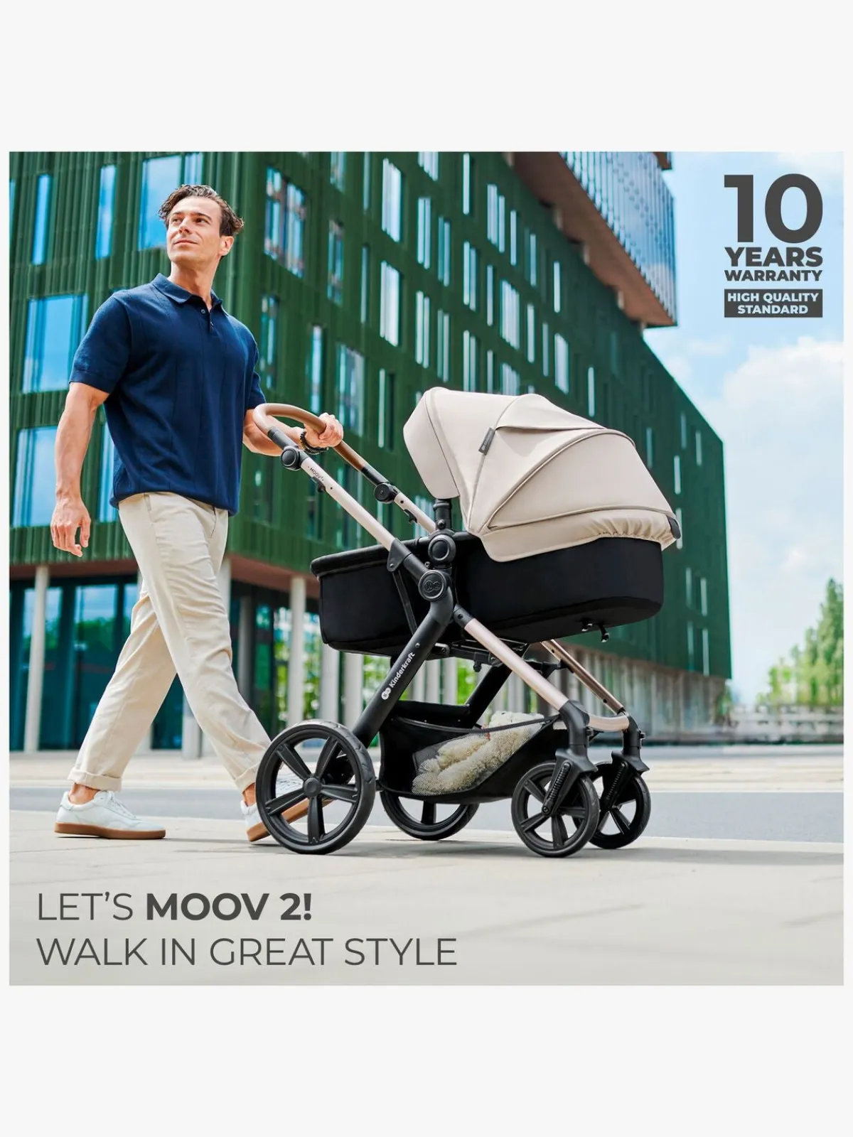 Kinderkraft Duo- & Kombivogne-MOOV 2 Air 3-in-1 Duovogn, Light Grey