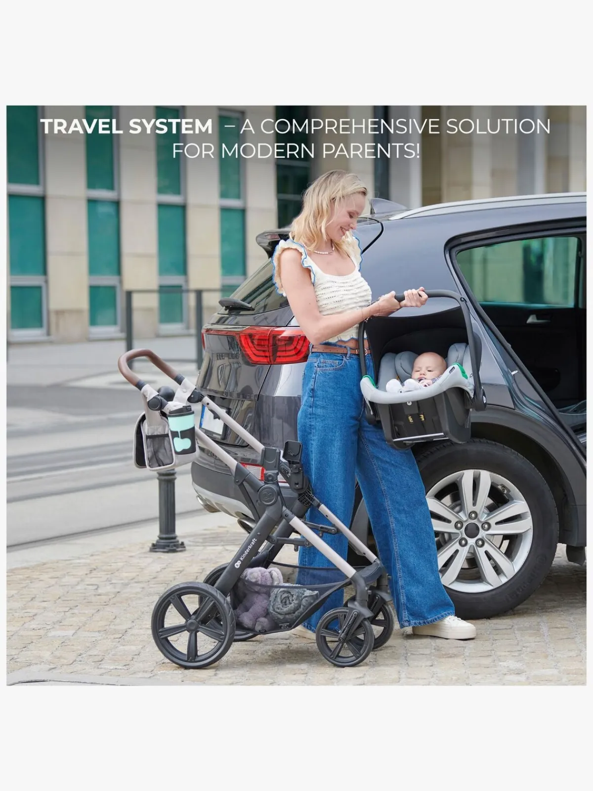 Kinderkraft Duo- & Kombivogne-MOOV 2 Air 3-in-1 Duovogn, Light Grey