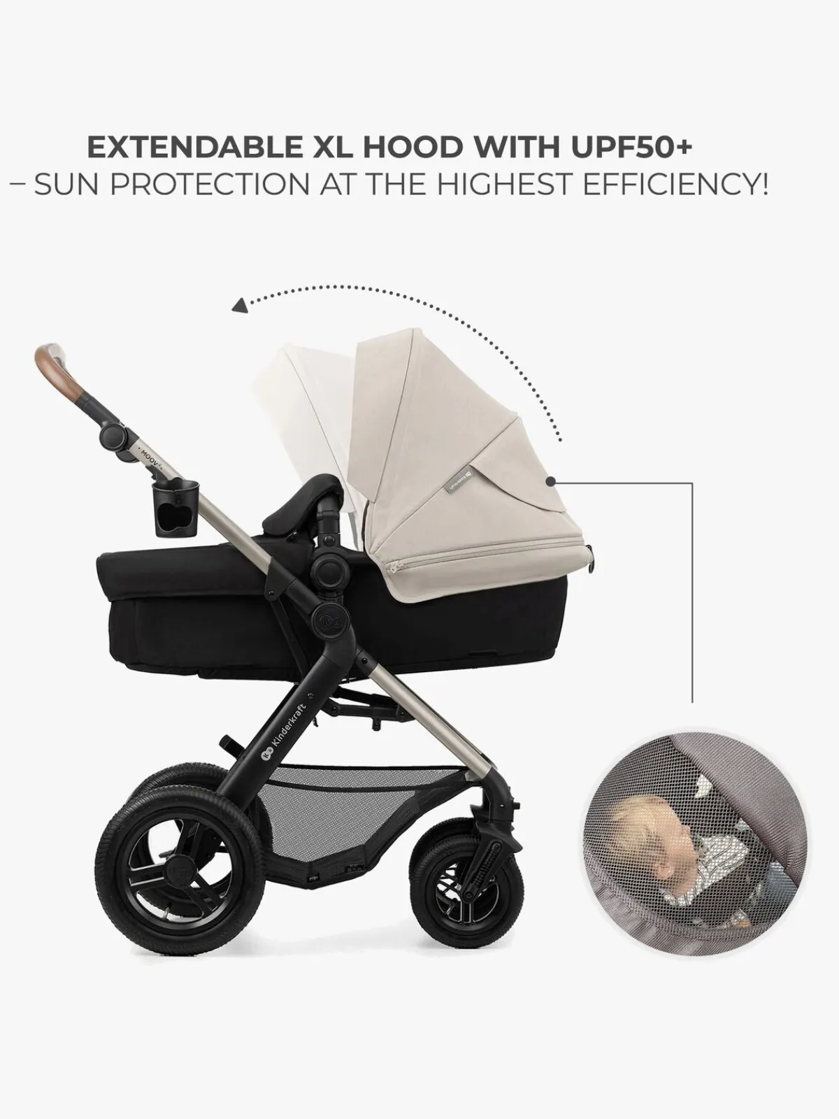 Kinderkraft Duo- & Kombivogne-MOOV 2 4-in-1 Air Duovogn, Moonlight Grey