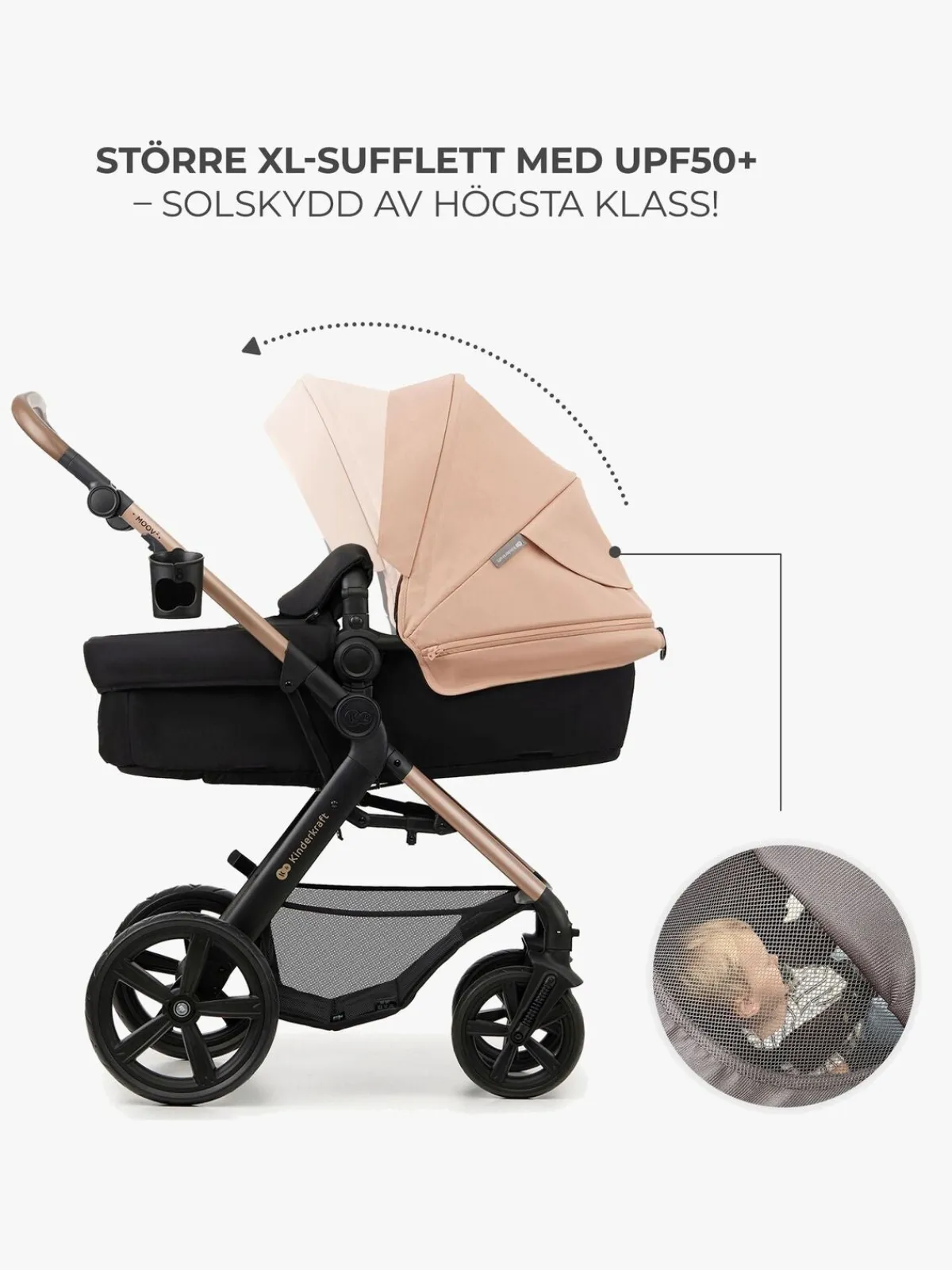 Kinderkraft MOOV 2 3-in-1 Kombivogn, Sand