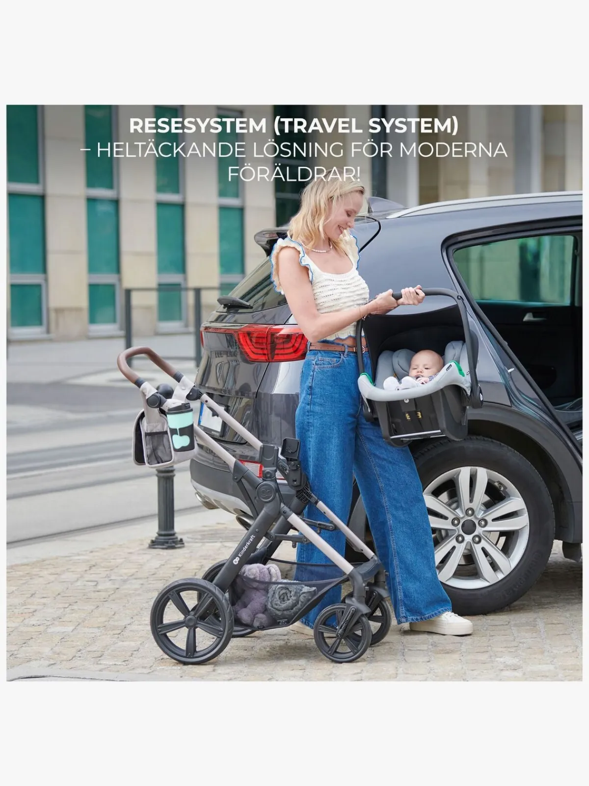Kinderkraft MOOV 2 3-in-1 Kombivogn, Sand