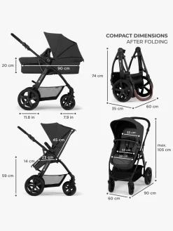 Kinderkraft Duo- & Kombivogne-MOOV CT 3-in-1 Mink Pro Kombivogn, Black