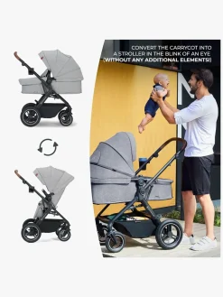 Kinderkraft Vognpakker-Multifunctional 3-in-1 B-Tour Mink Pro Kombivogn, Dark Grey