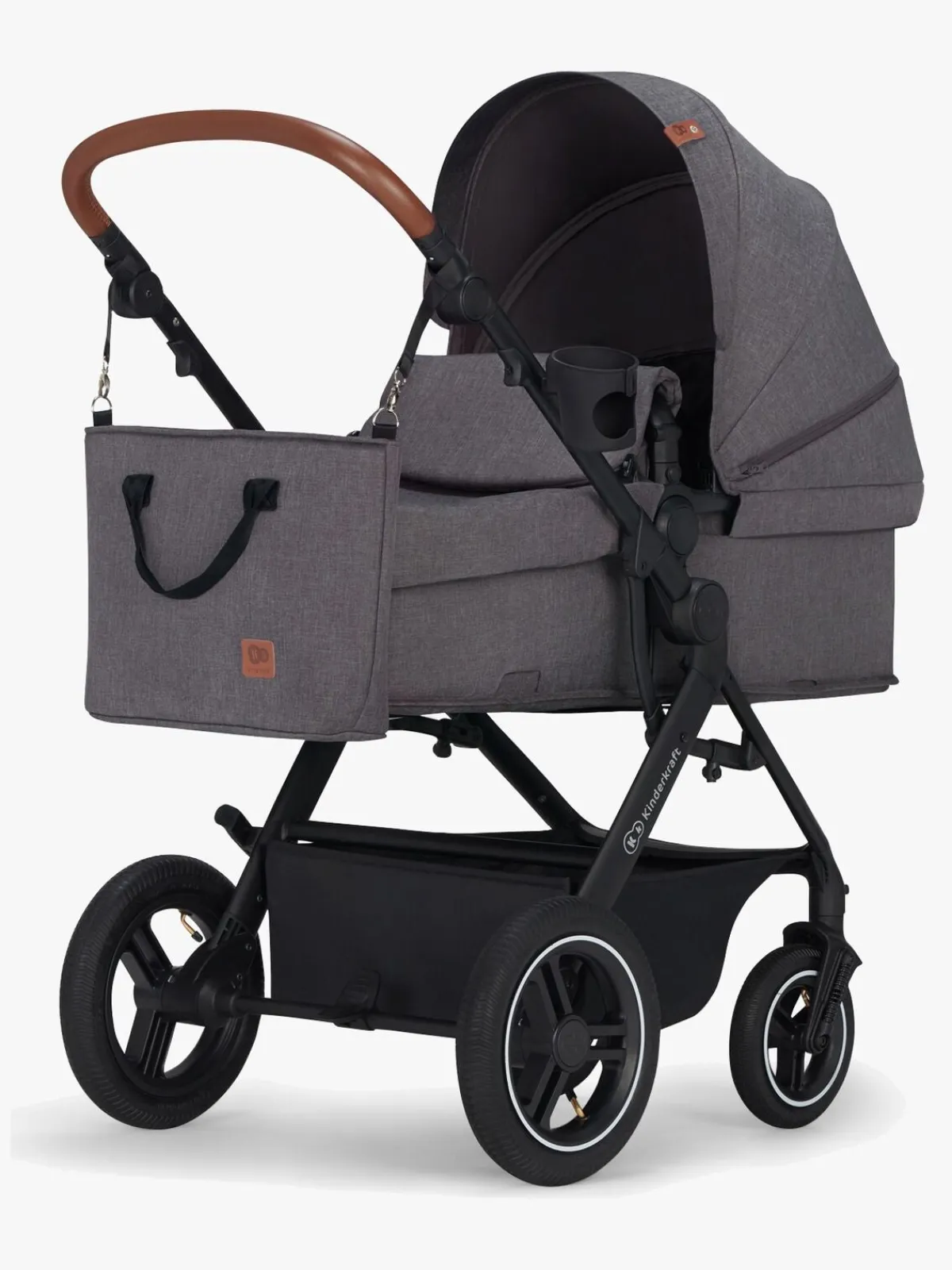 Kinderkraft Vognpakker-Multifunctional 3-in-1 B-Tour Mink Pro Kombivogn, Dark Grey