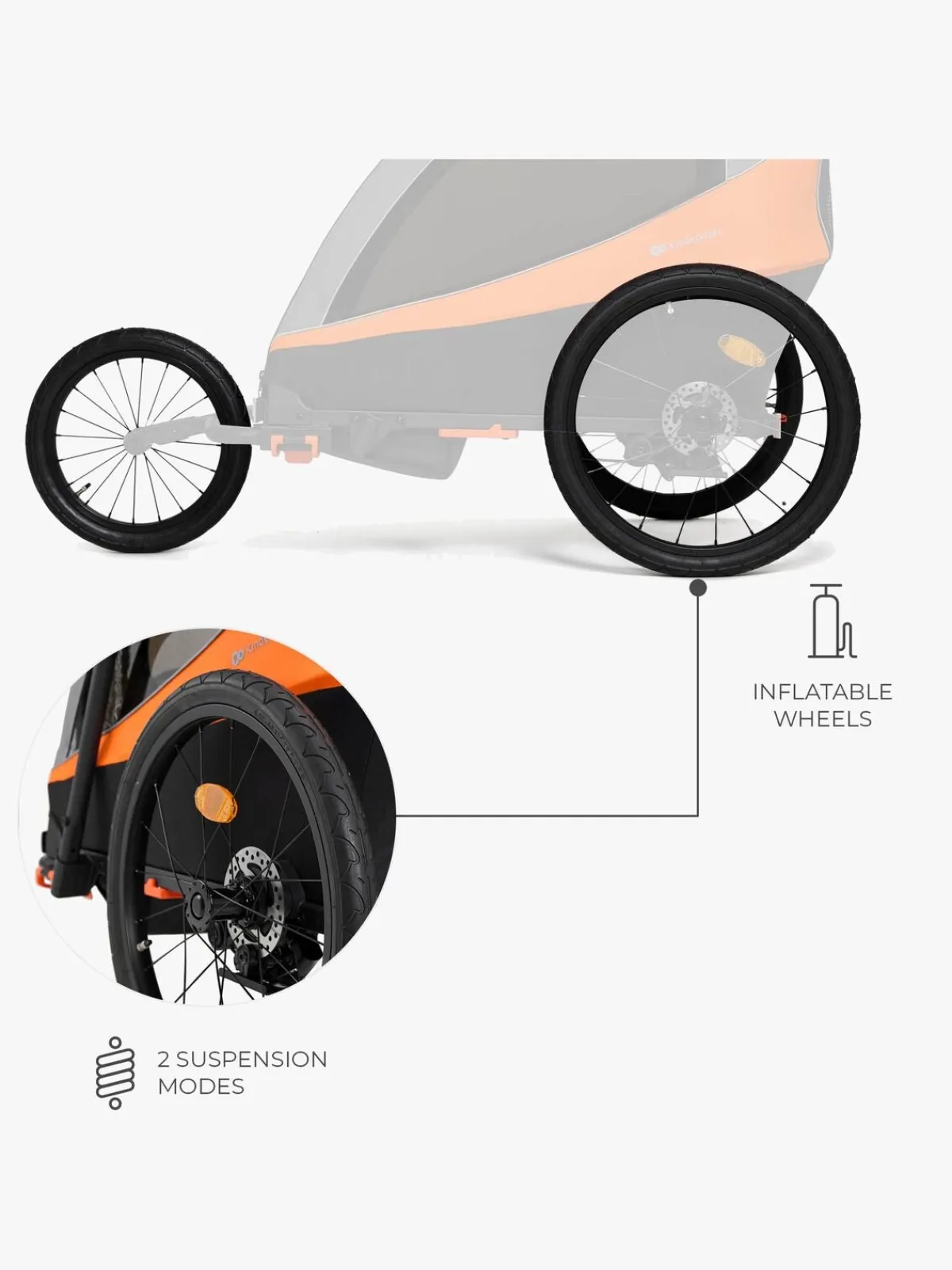 Aktivitetsvogne|Kinderkraft Nava Cykelanhænger, Sunny Orange