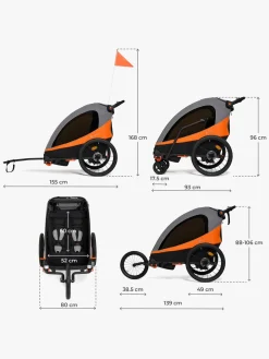 Aktivitetsvogne|Kinderkraft Nava Cykelanhænger, Sunny Orange