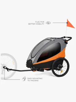 Aktivitetsvogne|Kinderkraft Nava Cykelanhænger, Sunny Orange