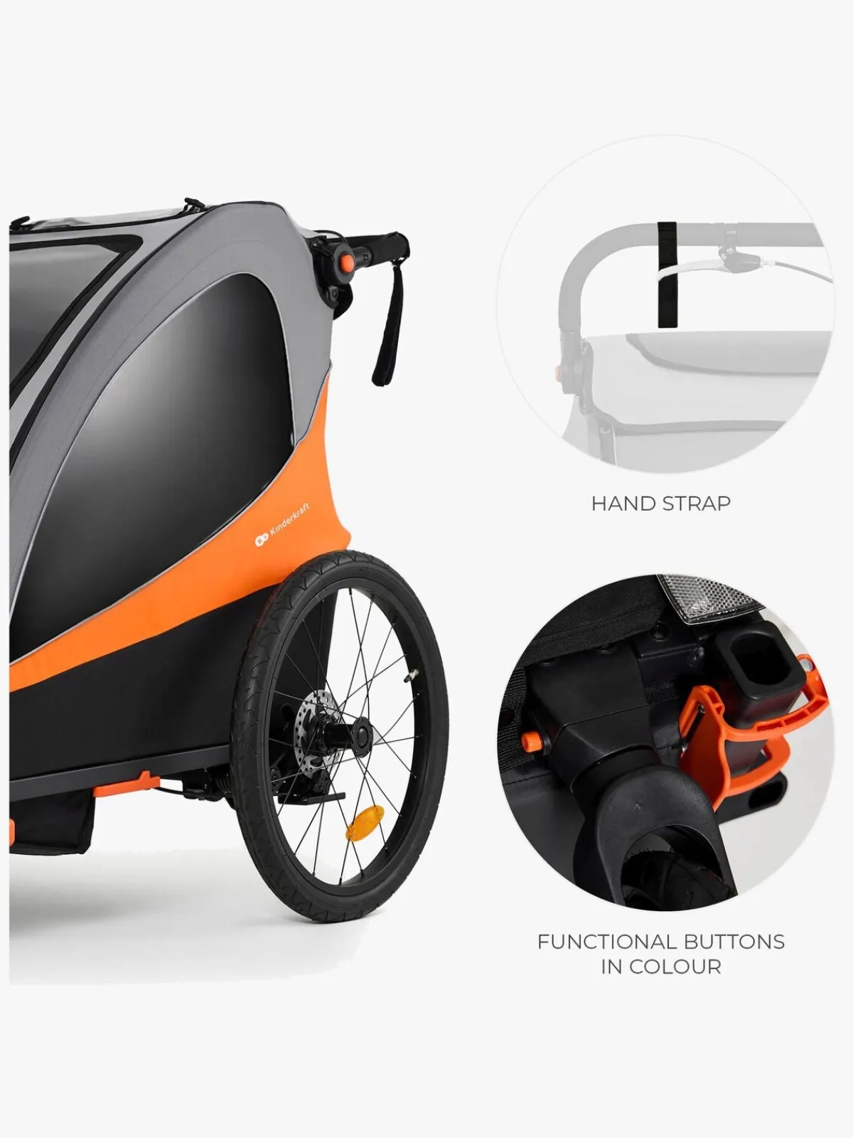 Aktivitetsvogne|Kinderkraft Nava Cykelanhænger, Sunny Orange