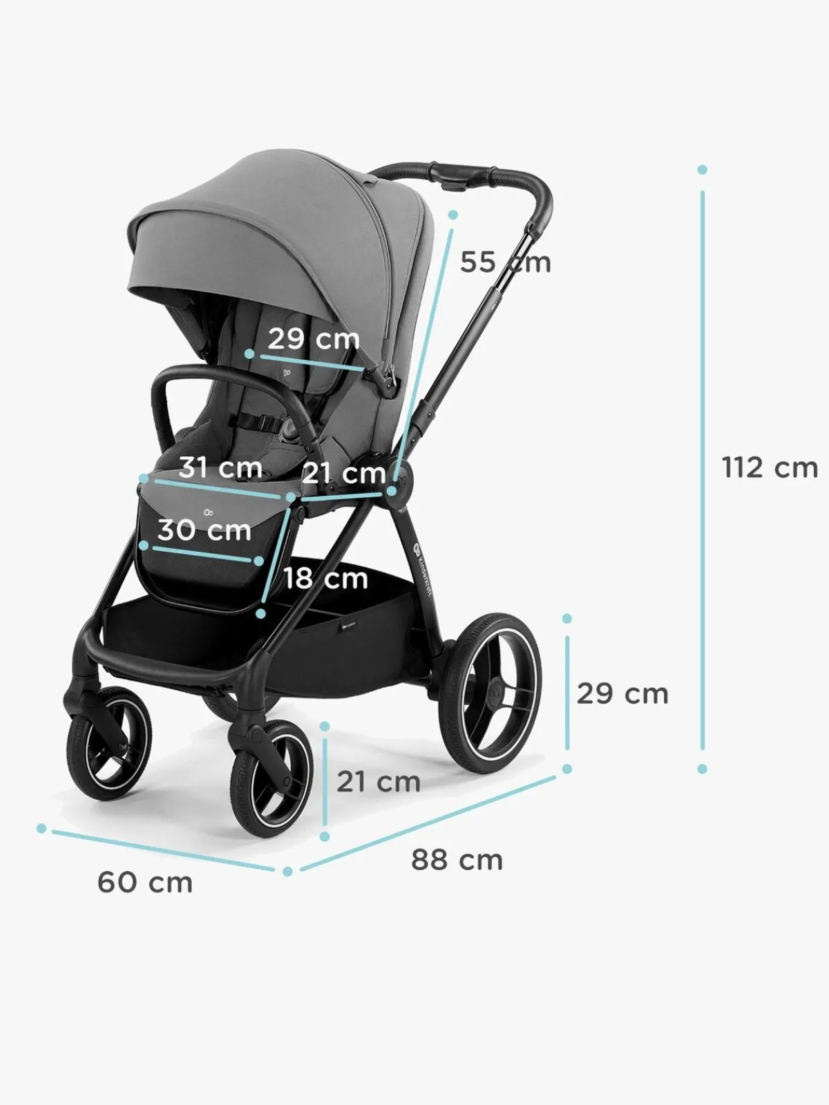 Kinderkraft Duo- & Kombivogne-NEA 2-in-1 Duovogn, Platinum Grey