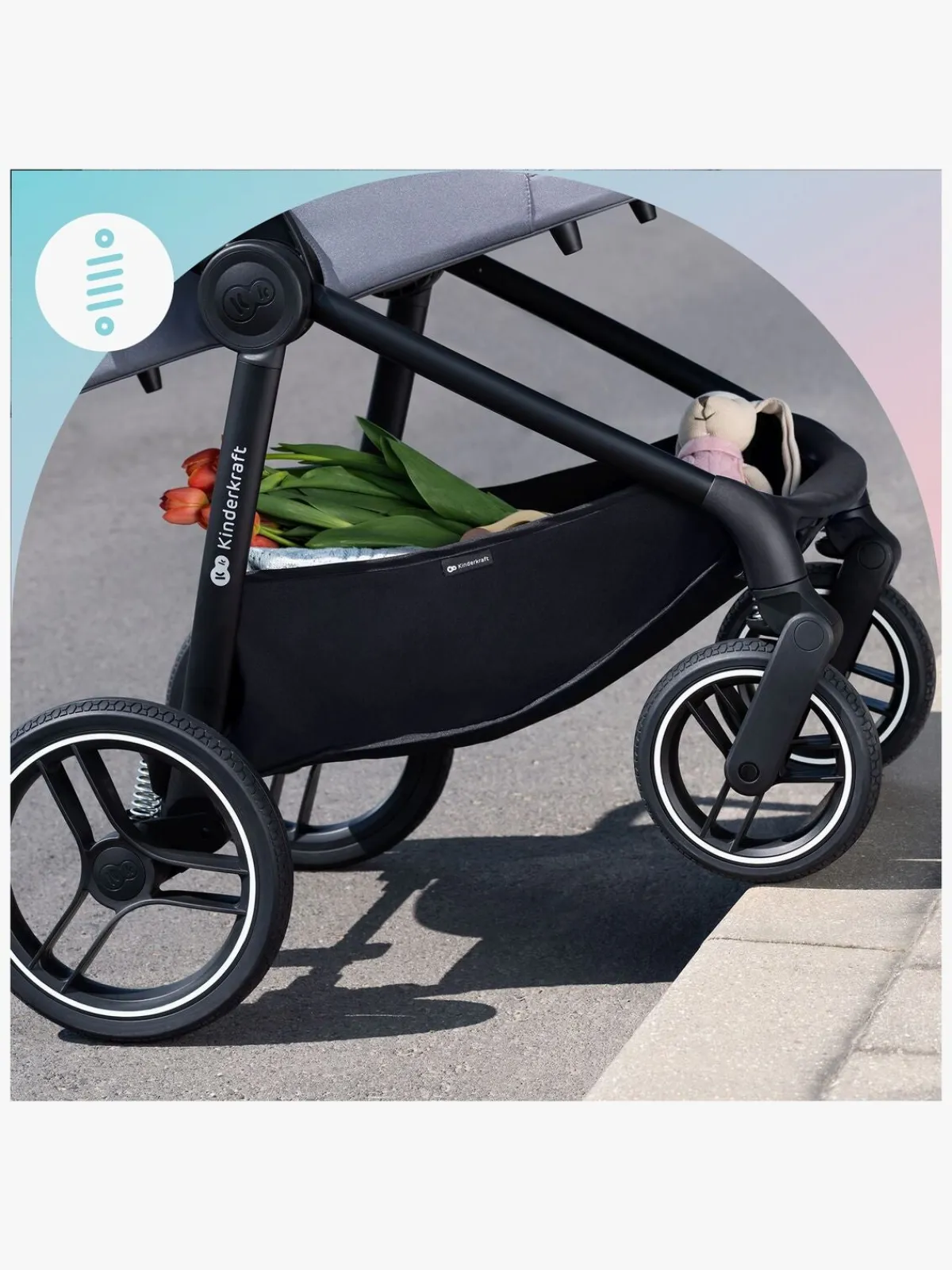 Kinderkraft Duo- & Kombivogne-NEA 2-in-1 Duovogn, Deep Grey