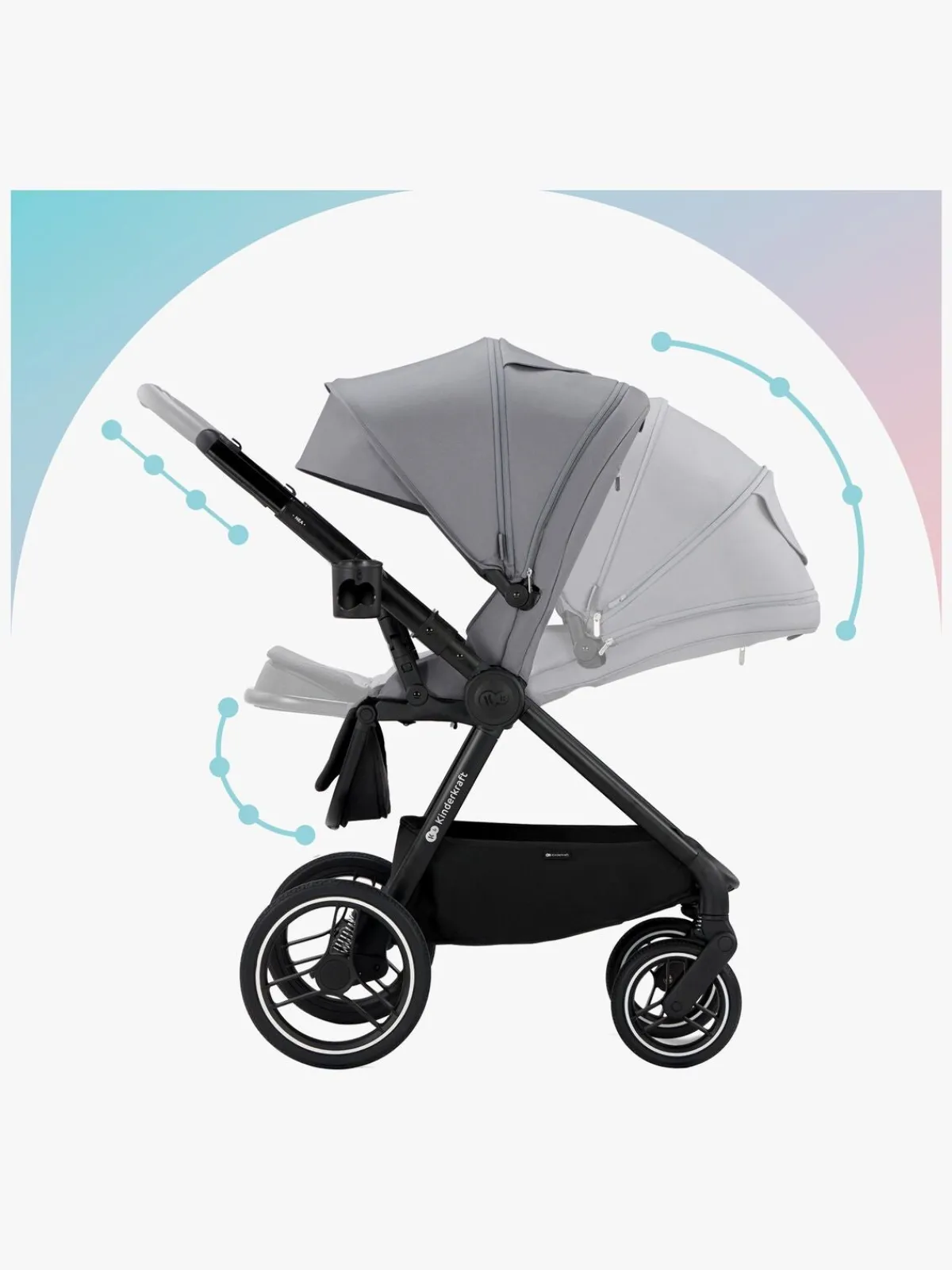 Duo- & Kombivogne|Kinderkraft NEA 2-in-1 Duovogn, Midnight Black Sort