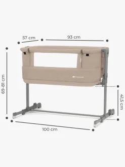 Børn Kinderkraft Børnesenge & Tilbehør-NESTE GROW Bedside Crib, Beige