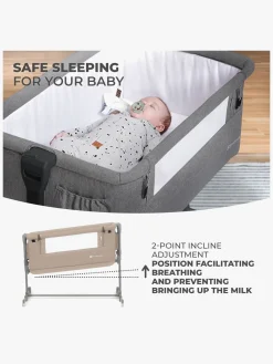 Børn Kinderkraft Børnesenge & Tilbehør-NESTE GROW Bedside Crib, Beige