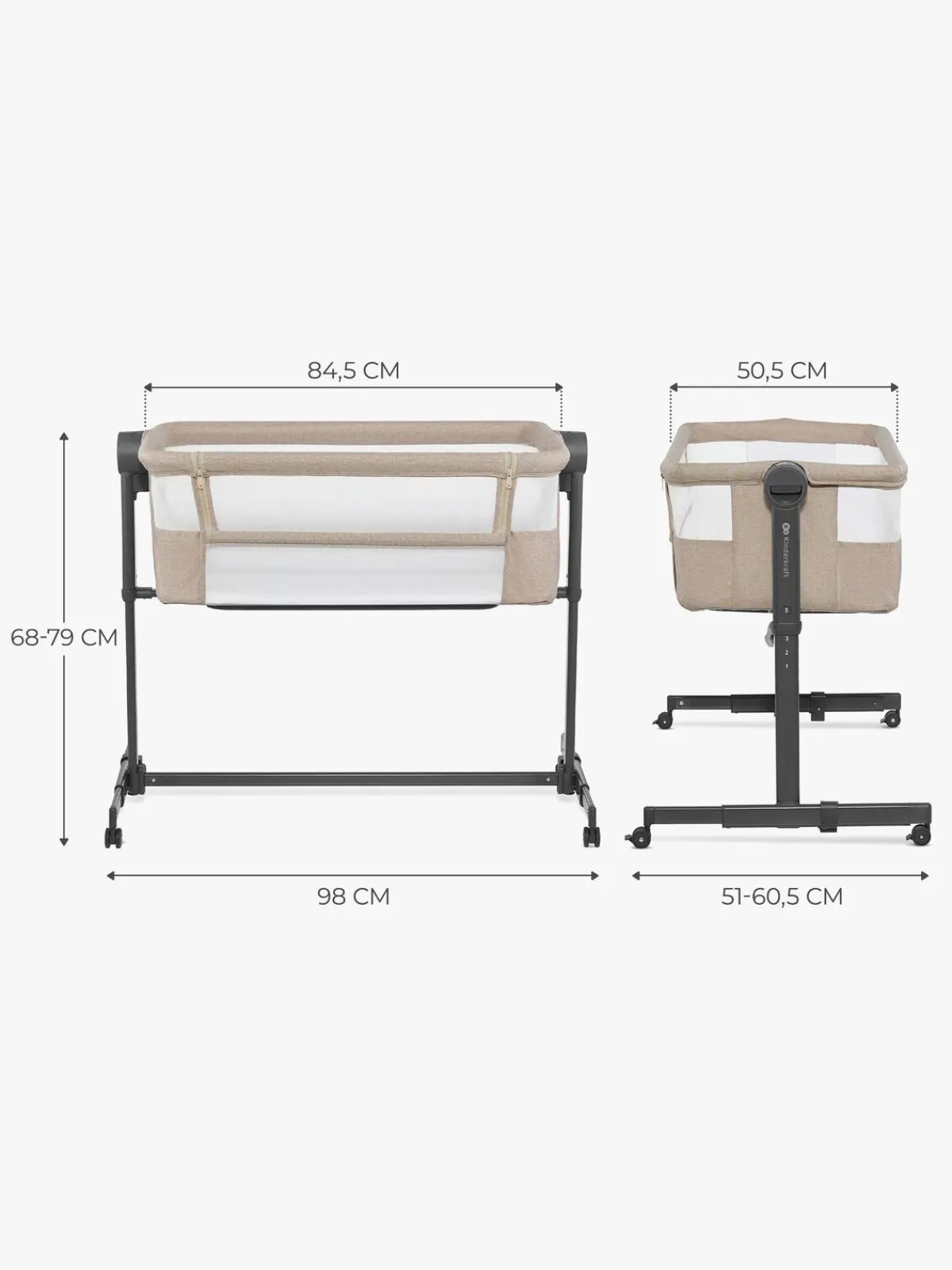 Børn Kinderkraft Neste Up 2 Bedside Crib,