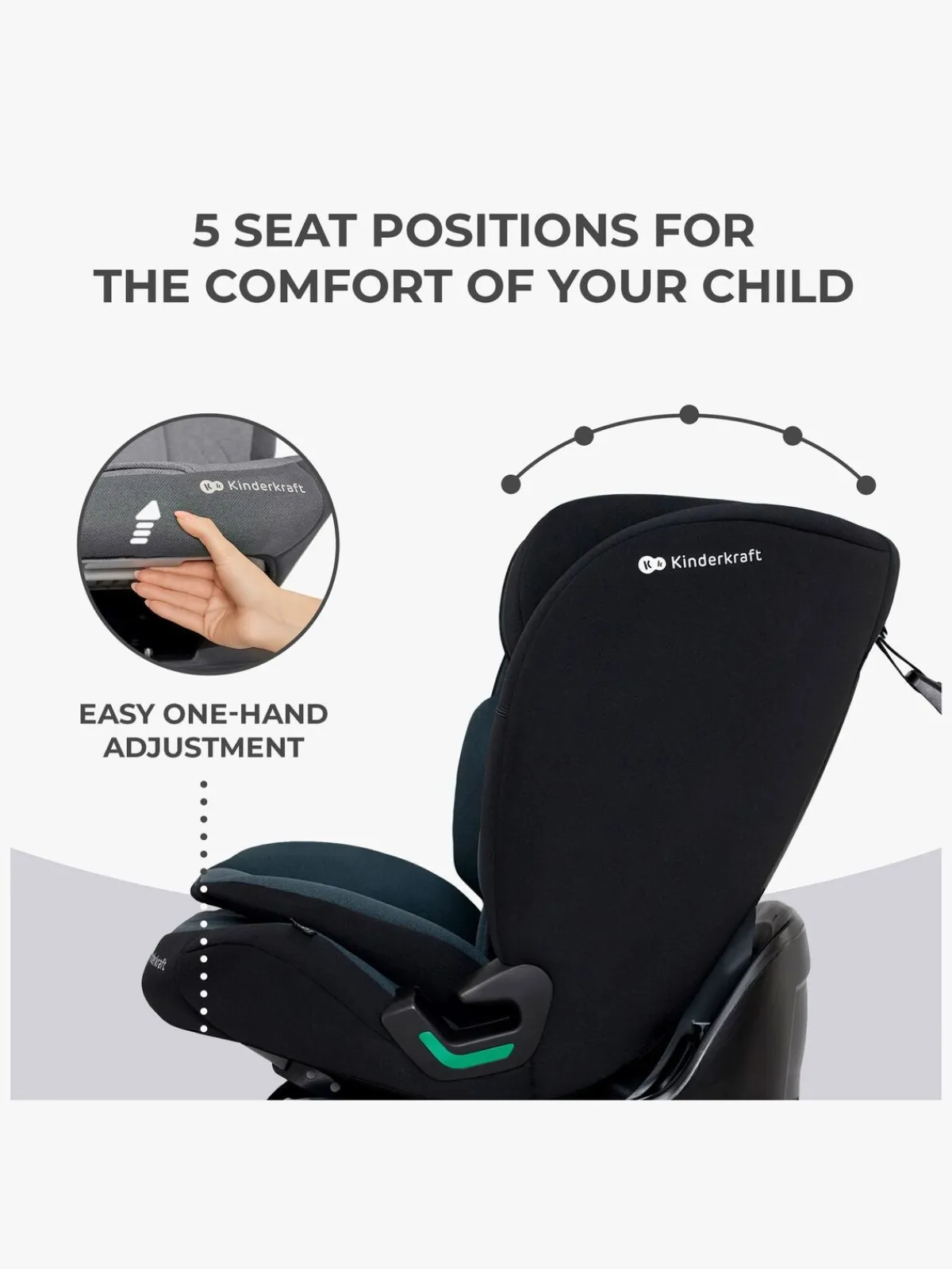 Kinderkraft ONETO3 i-Size Autostol, Graphite Black