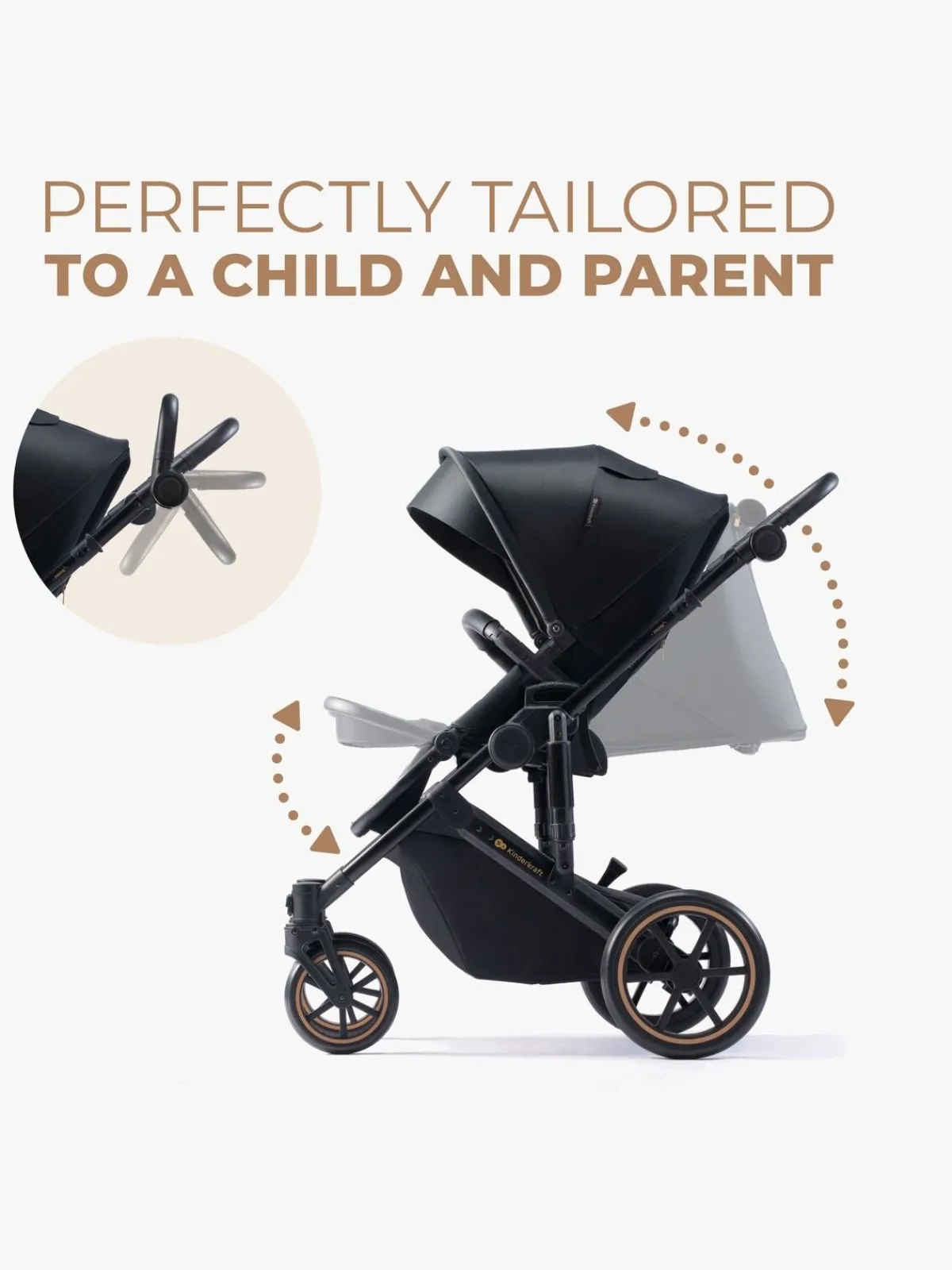 Kinderkraft Duo- & Kombivogne-Prime 2 2-in-1 Duovogn, Venezian Black