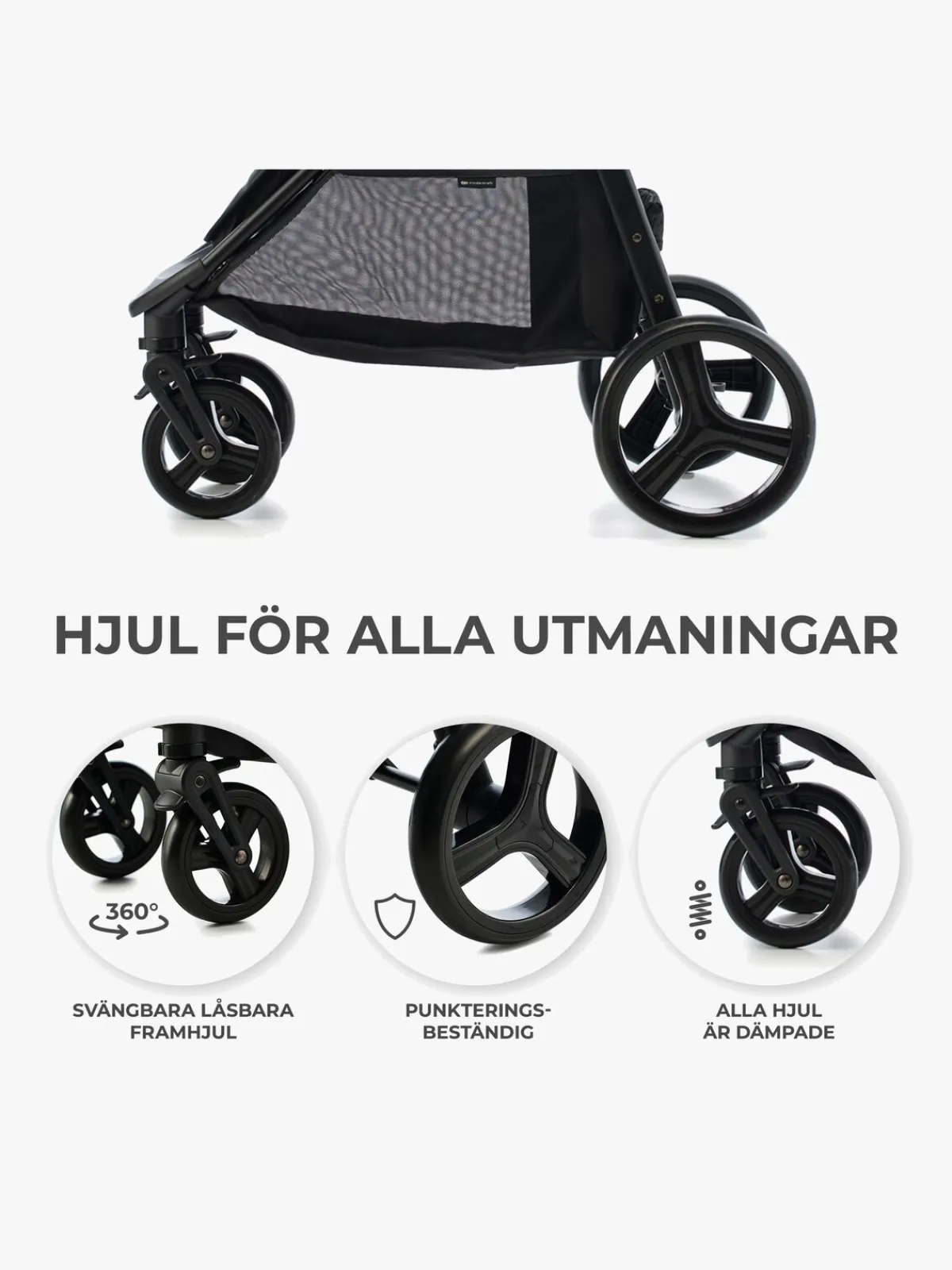 Kinderkraft RINE Klapvogn, Classic Black