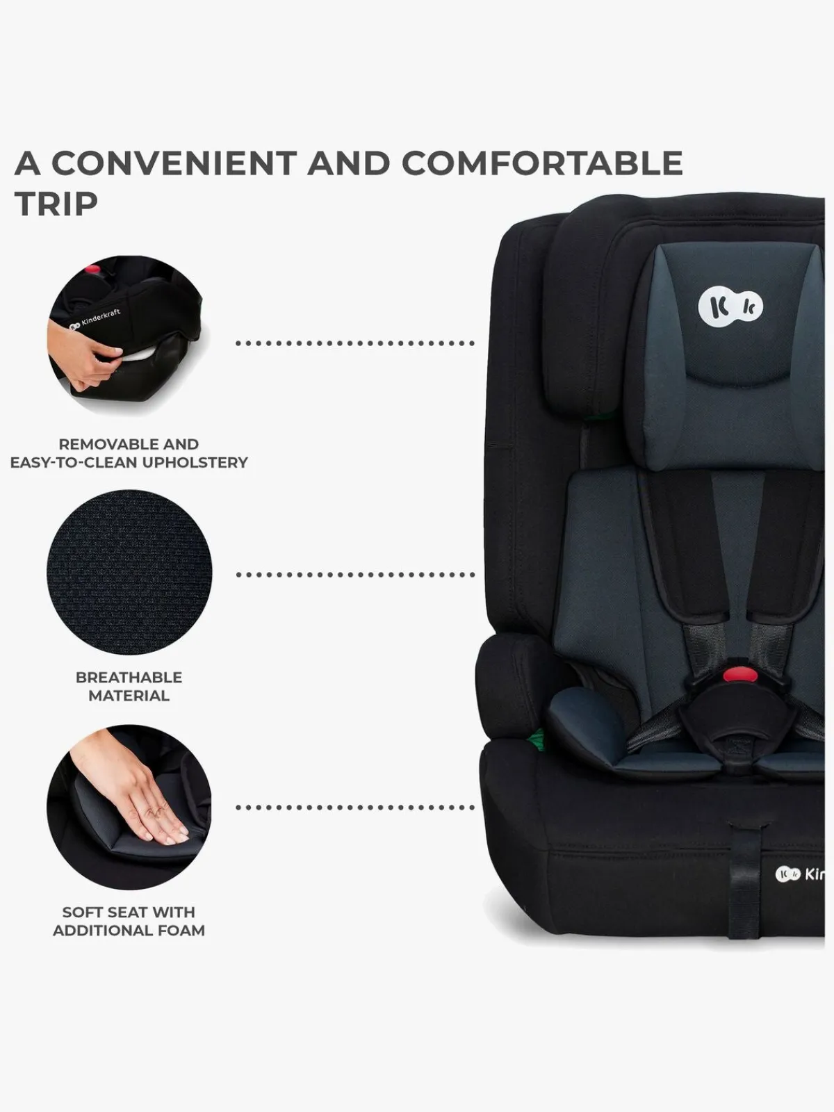 Kinderkraft Autostole 9-36 Kg-SAFETY-FIX 2 I-Size Autostol, Black