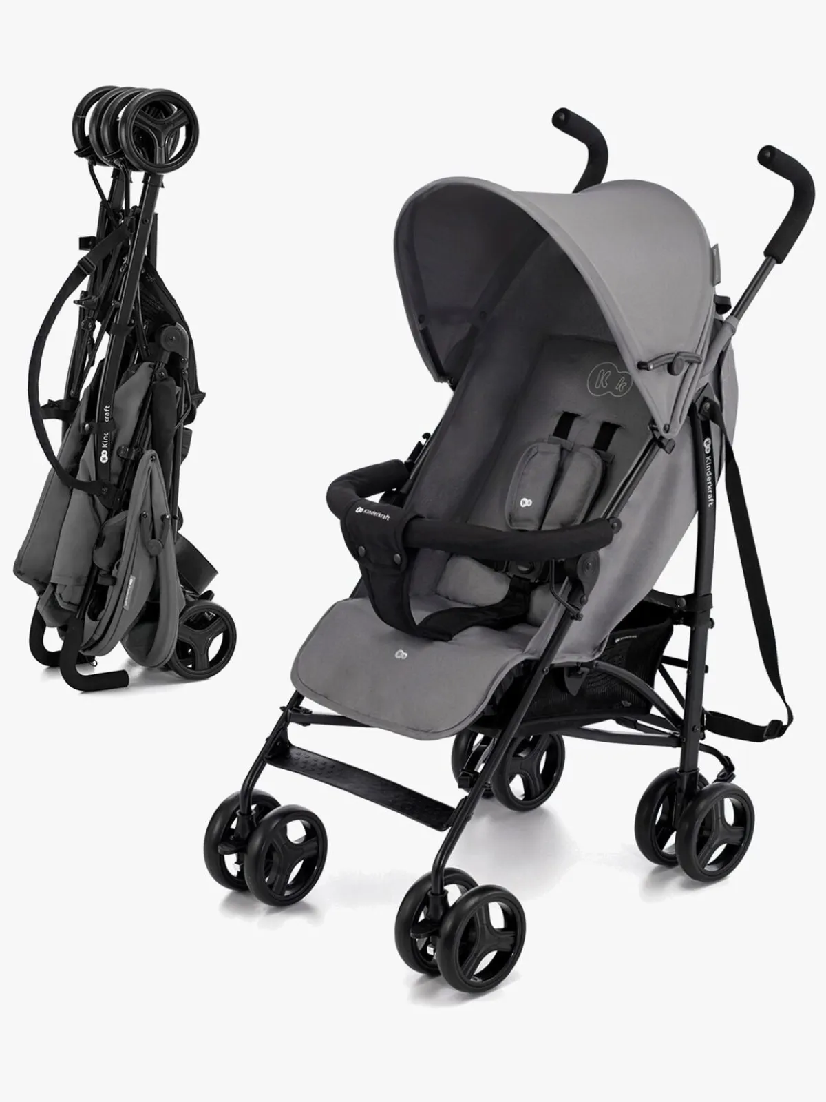 Rejseklapvogne|Kinderkraft Tik Klapvogn, Stone Grey