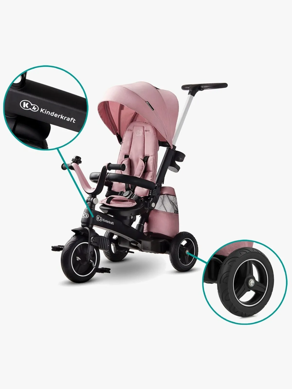 Kinderkraft Cykler-Trehjulet Cykel Easytwist, Lyserød