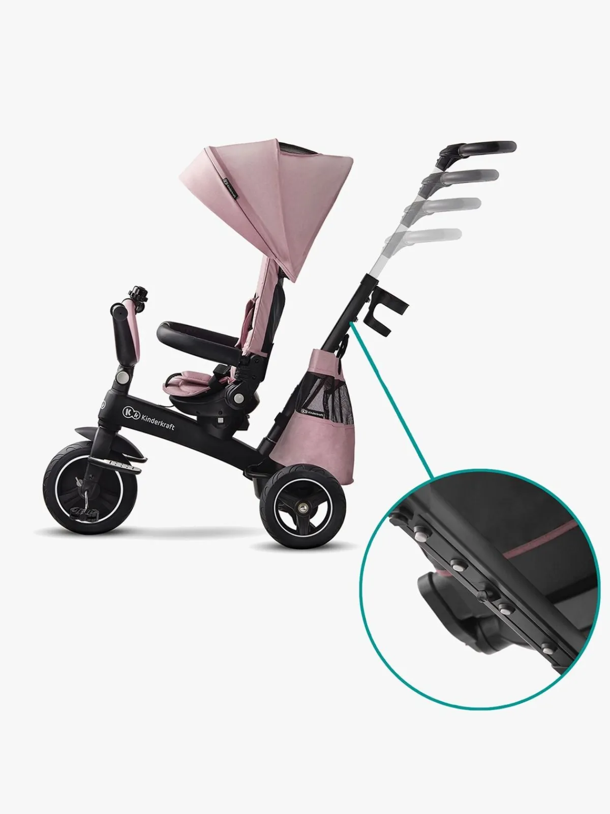 Kinderkraft Cykler-Trehjulet Cykel Easytwist, Lyserød