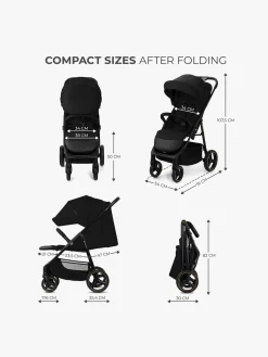 Rejseklapvogne|Kinderkraft Trig 3 Klapvogn, Onyx Black Sort