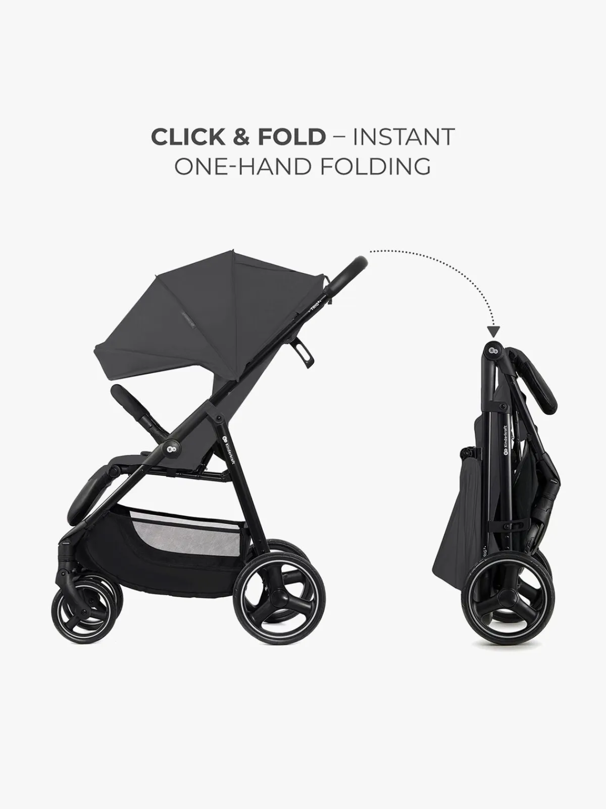 Kinderkraft Trig 3 Klapvogn, Granite Grey