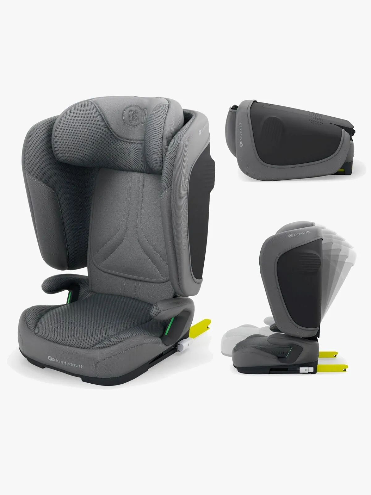 Autostole 9-36 Kg|Kinderkraft UNITY 2 i-Size Autostol, Grey Grå