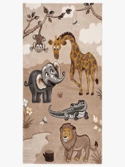 Børn KM Carpets Atlas Zoo Gulvtæppe 80x150, Natur