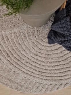 Børn KM Carpets Doria Zen  Rundt Gulvtæppe 160, Linned