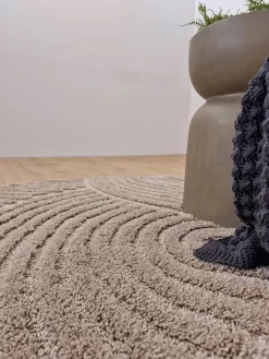 Børn KM Carpets Doria Zen  Rundt Gulvtæppe 160, Linned