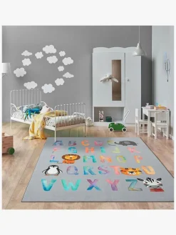 Børn KM Carpets Gulvtæppe Alfabet 120 x 160, Grå
