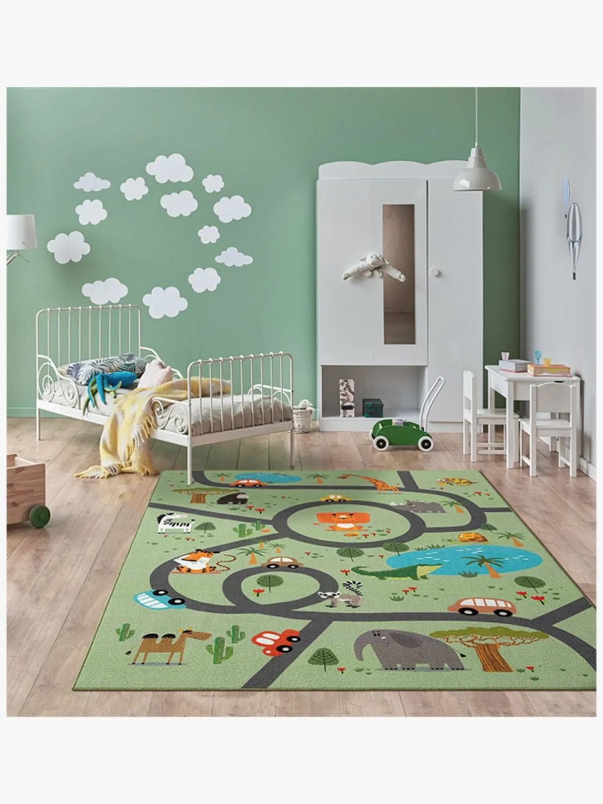 Børn KM Carpets Gulvtæppe Play Animal 120x160, Grøn