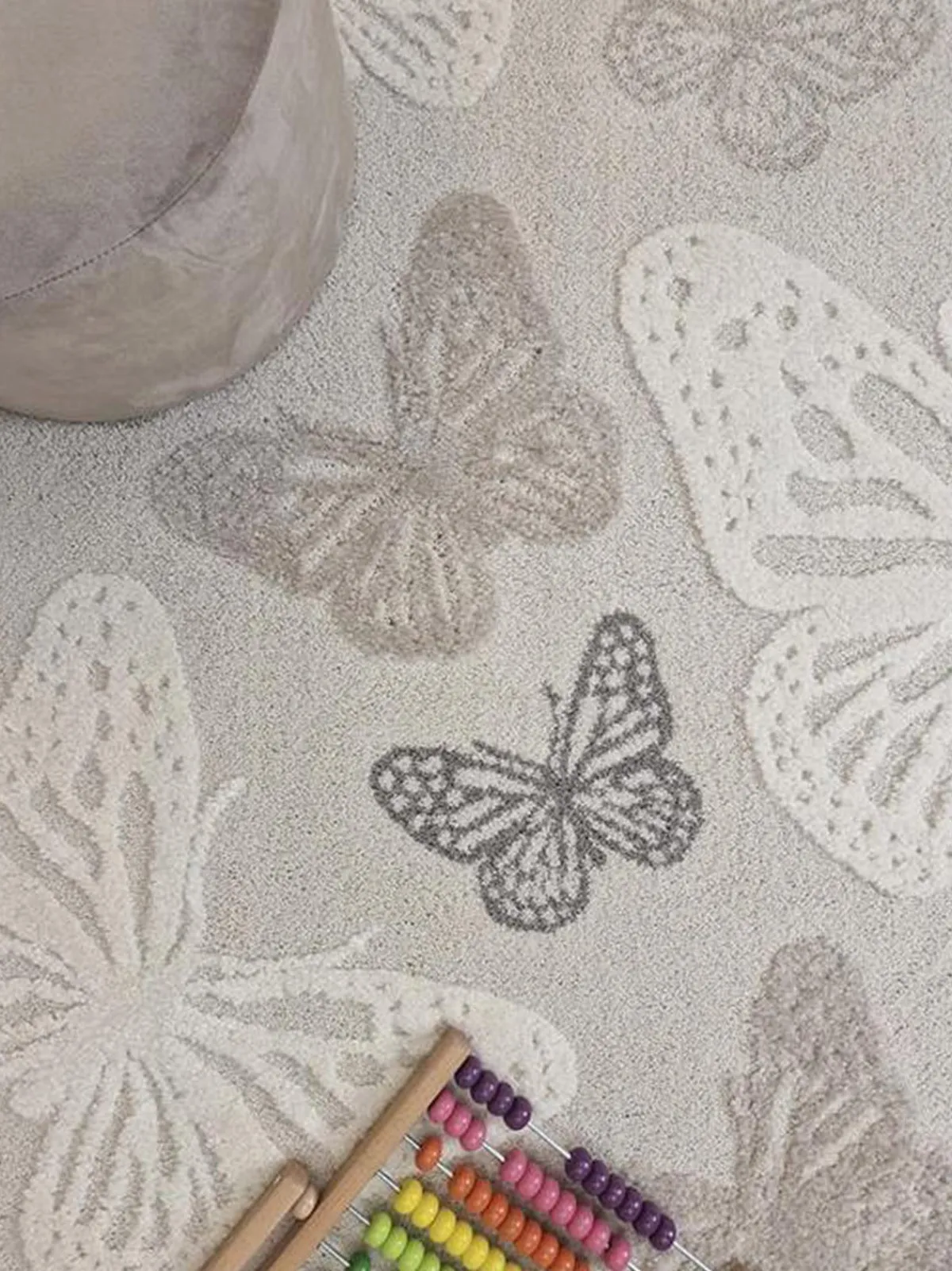 Børn KM Gulvtæpper-Carpets Gulvtæppe Sommerfugl 80x150, Creme