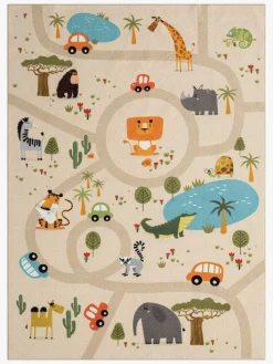 Børn KM Carpets Vejtæppe 140x200, Linne