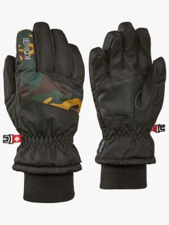 Børn Kombi Takoda Handsker, Black/Green Camo