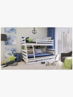 Børn LanoMeble Lano Meble FAMI Køjeseng 90x200/120x200, Hvid