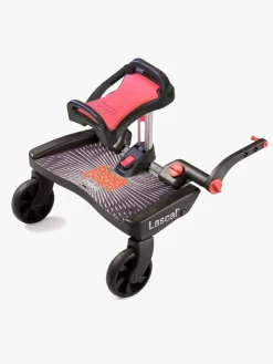 Lascal BuggyBoard Maxi Ståbræt inkl. Sadel, Sort/Rød