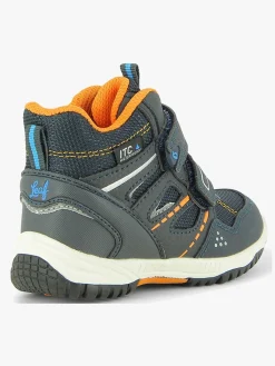 Børn Leaf Sneakers-Kasuri WP Mid Sneakers, Navy/Orange