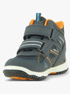 Børn Leaf Sneakers-Kasuri WP Mid Sneakers, Navy/Orange