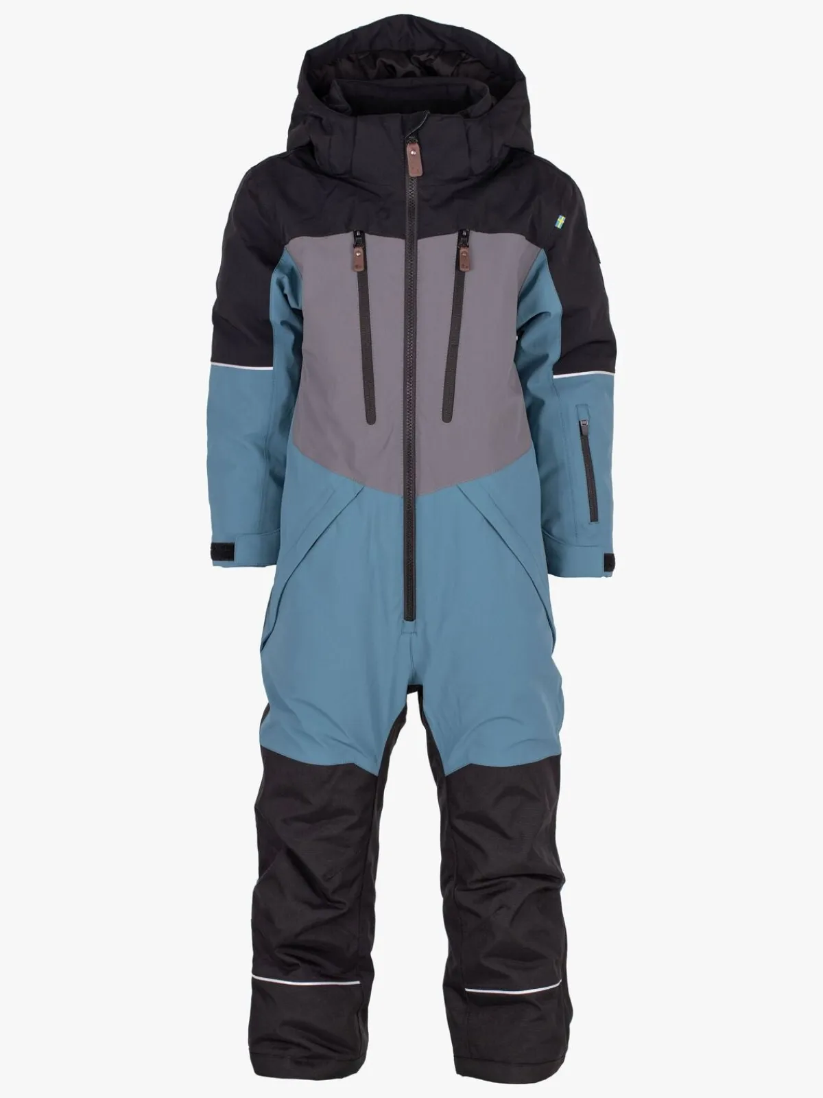 Børn Lindberg Overtøj-Alpine Flyverdragt, Black/Turquiose