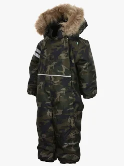 Børn Lindberg Flyverdragter|Overtøj-Camo Babyflyverdragt, Green