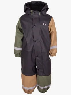 Børn Lindberg Fagerhult Foret Regndragt, Anthracite/Green