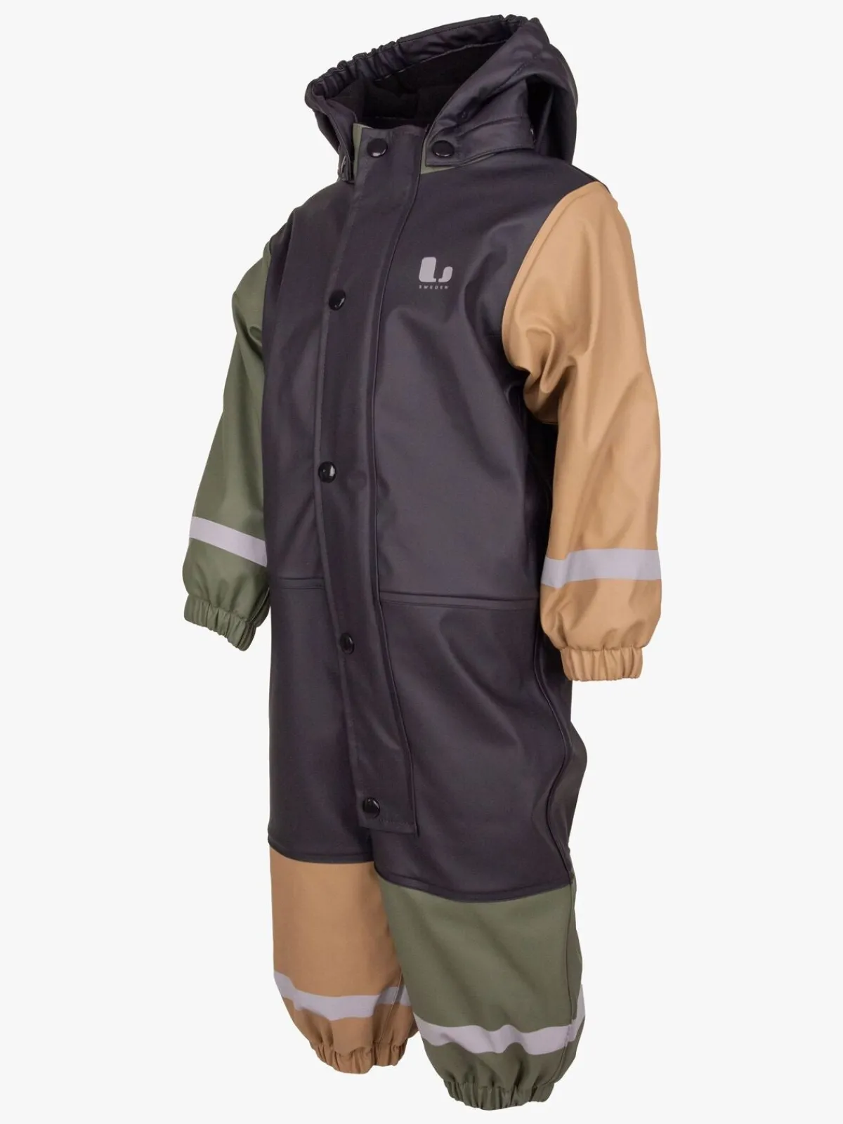 Børn Lindberg Fagerhult Foret Regndragt, Anthracite/Green