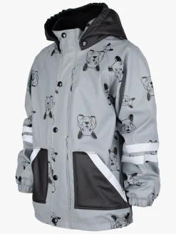 Børn Lindberg Lekhyttan Foret Regnsæt, Grey/Black